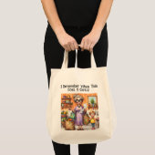 Nostalgische Grappige Boodschappentas Tote Bag (Voorkant (product))