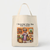 Nostalgische Grappige Boodschappentas Tote Bag (Voorkant)