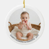 Nostalgische Grootouders Eerste Kerstdag Foto Keramisch Ornament (Achterkant)