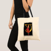 Nostalgische Halloween Goede Heks en haar Kat Tote Bag (Voorkant (product))