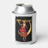 Nostalgische Halloween Good Witch en haar kat Blikjeskoeler (Blikje Voorkant)