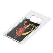 Nostalgische Halloween Good Witch en haar kat Creditkaart Flessenopener (Achterkant Gekanteld)