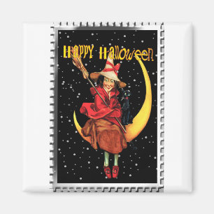 Nostalgische Halloween Good Witch en haar kat Magneet