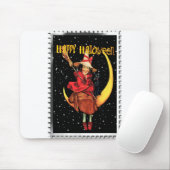 Nostalgische Halloween Good Witch en haar kat Muismat (Met muis)