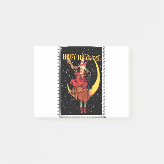 Nostalgische Halloween Good Witch en haar kat Post-it® Notes (Voorkant)