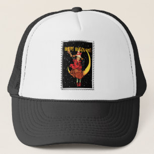 Nostalgische Halloween Good Witch en haar kat Trucker Pet