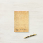 Nostalgische Handgeschreven Elegante Monogram Sjab Post-it® Notes (Op bureau)