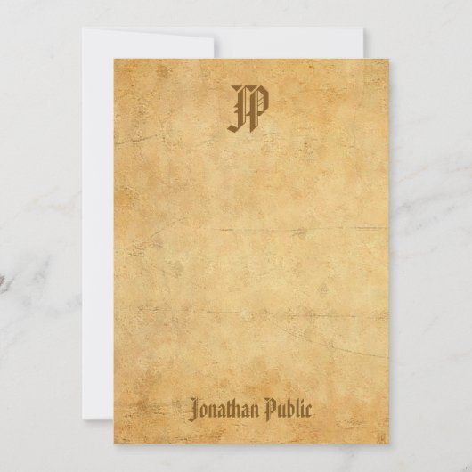 Nostalgische Handgeschreven Monogram Sjabloon (Voorkant)