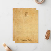 Nostalgische Handgeschreven Monogram Sjabloon (Voorkant / Achterkant in situ)