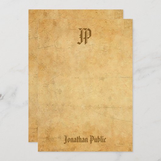  Nostalgische Handgeschreven Monogram Sjabloon (Voorkant / Achterkant)