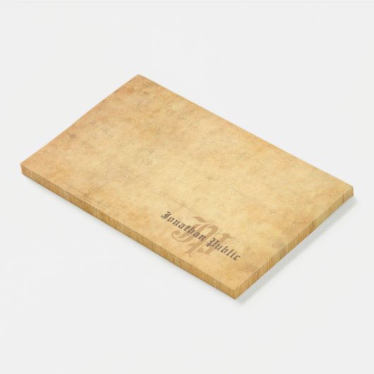 Nostalgische handtekst Elegant Monogram Post-it® Notes (Schuin)