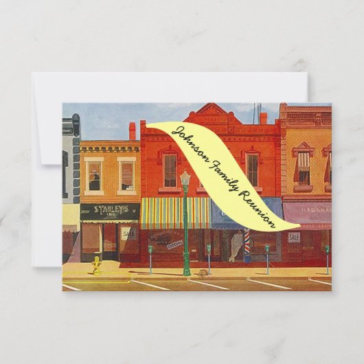 Nostalgische herenigingsuitnodigingen in de stad H Kaart (Voorkant)