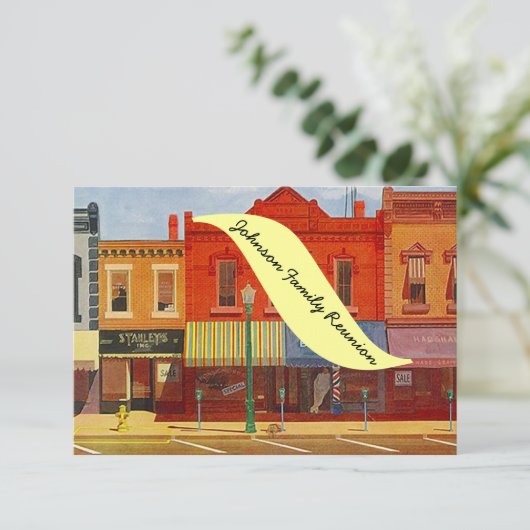 Nostalgische herenigingsuitnodigingen in de stad H Kaart (Staand voorkant)