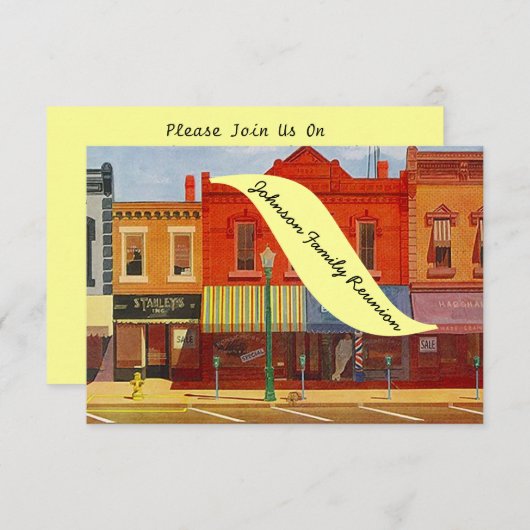 Nostalgische herenigingsuitnodigingen in de stad H Kaart (Voorkant / Achterkant)