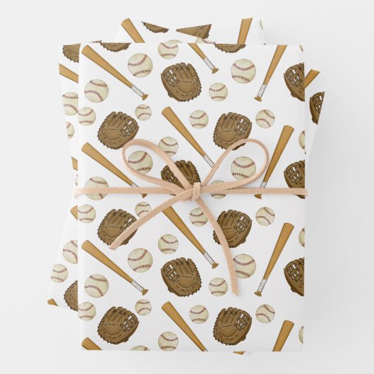  nostalgische honkbal-sport inpakpapier vel (In situ)