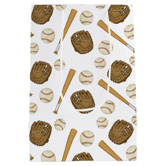  nostalgische honkbal-sport medium cadeauzakje (Achterkant)