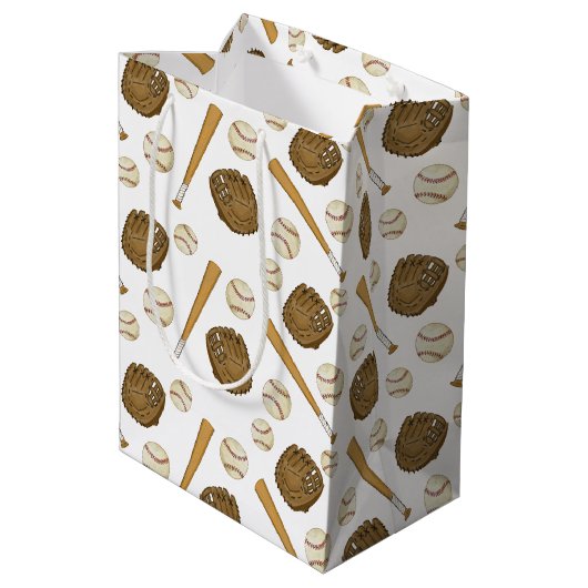 nostalgische honkbal-sport medium cadeauzakje (Achterkant Gekanteld)