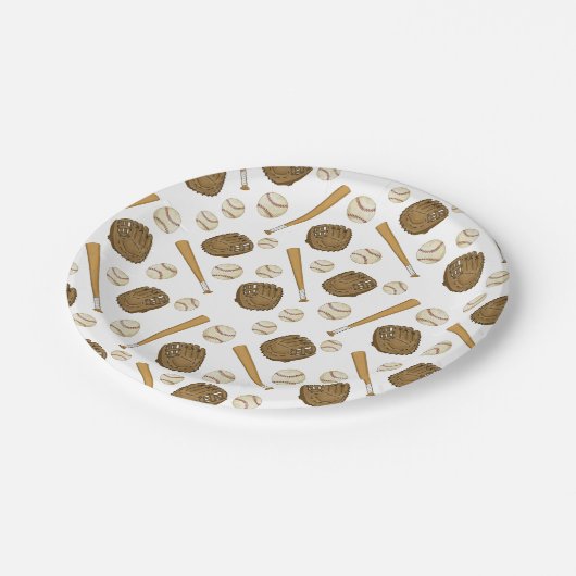  nostalgische honkbal-sport papieren bordje (Gekanteld)