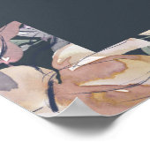 nostalgische indigo blush floral Weddenschap Welko Poster (Hoek)