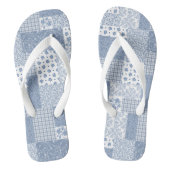 Nostalgische Indigo Faux Patchwork-Teenslippers Teenslippers (Voetbed)