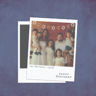Nostalgische Instant Foto Hanukkah Vakantiekaart Feestdagenkaart