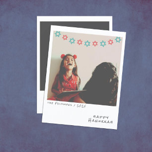 Nostalgische Instant Foto Hanukkah Vakantiekaart Feestdagenkaart