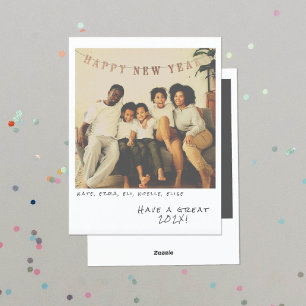 Nostalgische Instant Foto Nieuwjaarskaart Feestdagenkaart