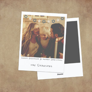 Nostalgische Instant Photo Chanoeka / Christmas Ka Feestdagenkaart