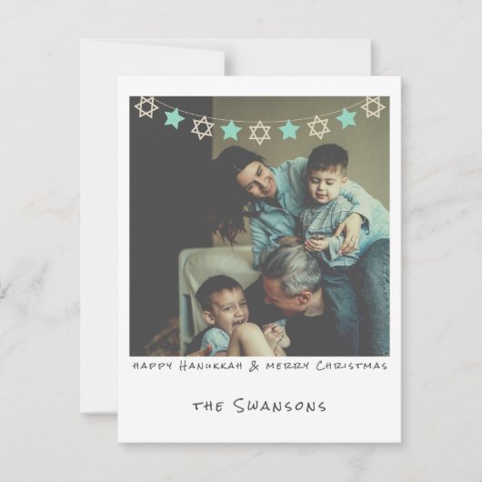 Nostalgische Instant Photo Chanoeka / Kerstmis Feestdagenkaart (Voorkant)
