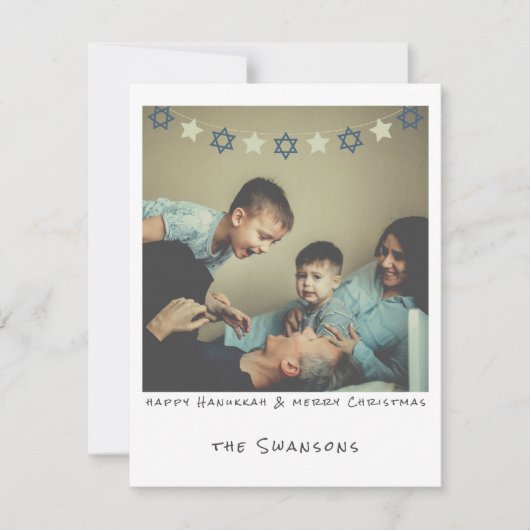 Nostalgische Instant Photo Chanoeka / Kerstmis Feestdagenkaart (Voorkant)