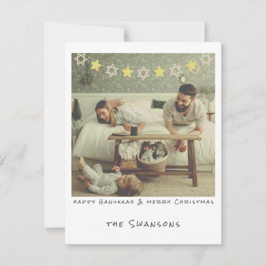 Nostalgische Instant Photo Chanoeka / Kerstmis Feestdagenkaart (Voorkant)