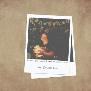 Nostalgische Instant Photo Chanoeka / Kerstmis Feestdagenkaart