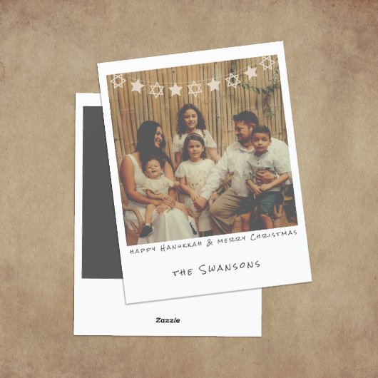 Nostalgische Instant Photo Chanoeka / Kerstmis Feestdagenkaart