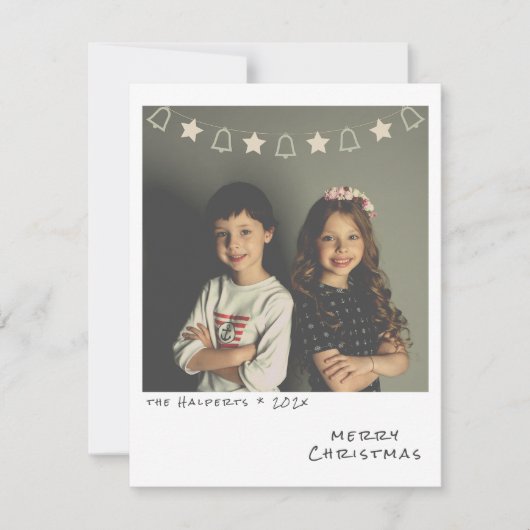 Nostalgische Instant Photo Christmas Kaart (Voorkant)
