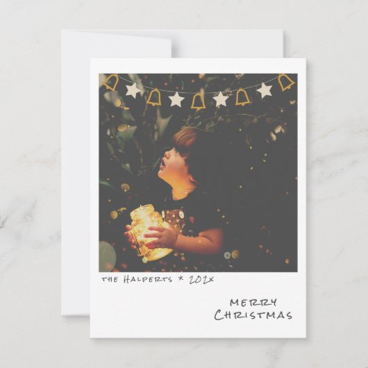 Nostalgische Instant Photo Christmas Kaart (Voorkant)