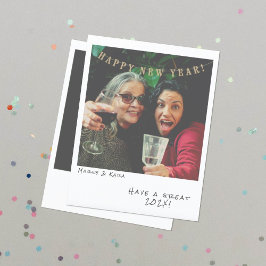 Nostalgische Instant Photo Nieuwjaarskaart Feestdagenkaart