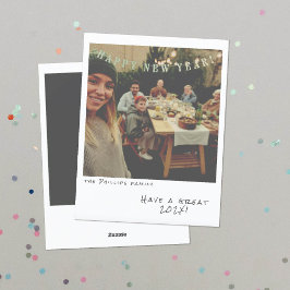 Nostalgische Instant Photo Nieuwjaarskaart Feestdagenkaart