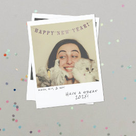 Nostalgische Instant Photo Nieuwjaarskaart Feestdagenkaart