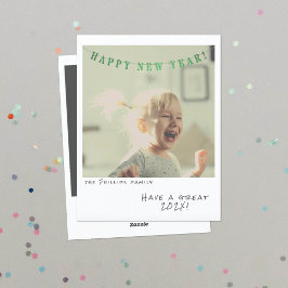 Nostalgische Instant Photo Nieuwjaarskaart Feestdagenkaart