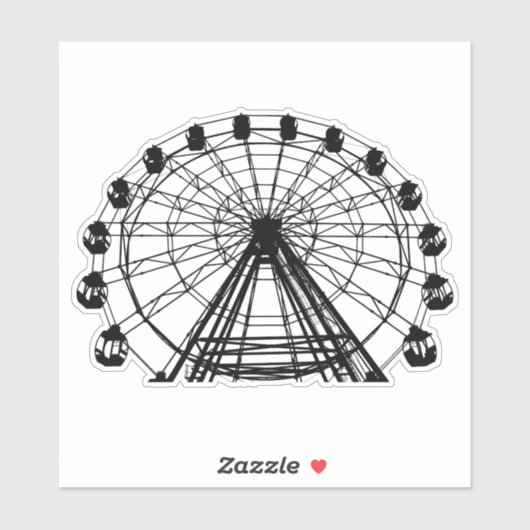 Nostalgische Joyride - reuzenrad silhouet Sticker (Vel)