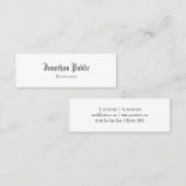 Nostalgische kalligrafeerde klassieke oude tekst S Mini Visitekaartje (Voorkant / Achterkant)