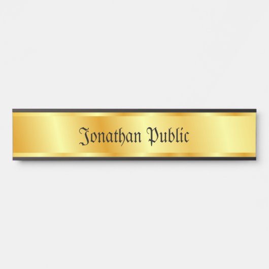 Nostalgische kalligrafie Script Elegant Gold Look Deurbordje (Voorkant)
