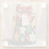 Nostalgische Kerst Cookie Jar Glass Onderzetter (Achterkant)