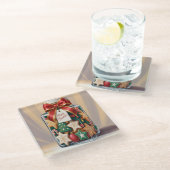 Nostalgische Kerst Cookie Jar Glass Onderzetter Glazen Onderzetter (Schuin)