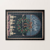 Nostalgische kerst  Holly Krans Kaarsen Legpuzzel (Horizontaal)