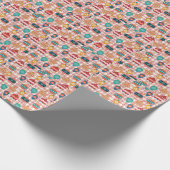 nostalgische kerst met funky retro groovy cadeaupapier (Hoek)