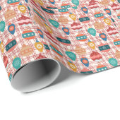 nostalgische kerst met funky retro groovy cadeaupapier (Rol Hoek)