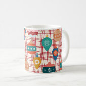 nostalgische kerst met funky retro groovy koffiemok (Voorkant rechts)