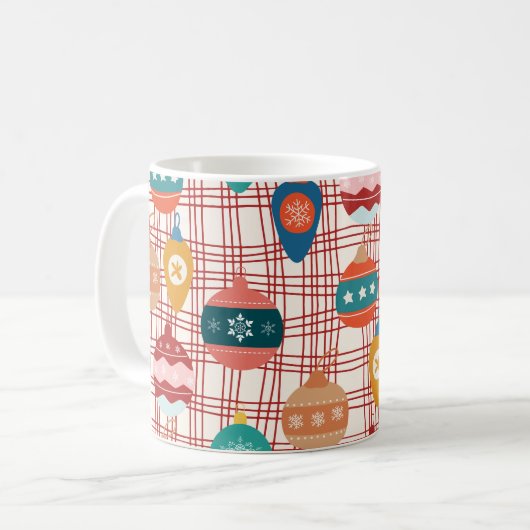  nostalgische kerst met funky retro groovy koffiemok (Voorkant links)