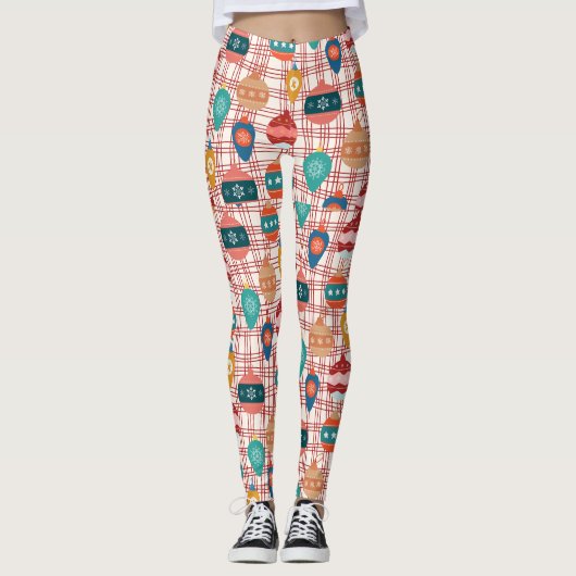 nostalgische kerst met funky retro groovy leggings (Voorkant)
